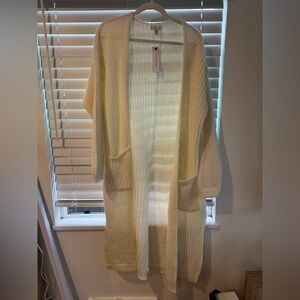 Topshop Cream Longline Cardigan